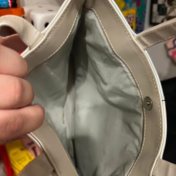 Vintage 90s Silver and Ice blue Mini Tote Bag - Picture 6 of 7